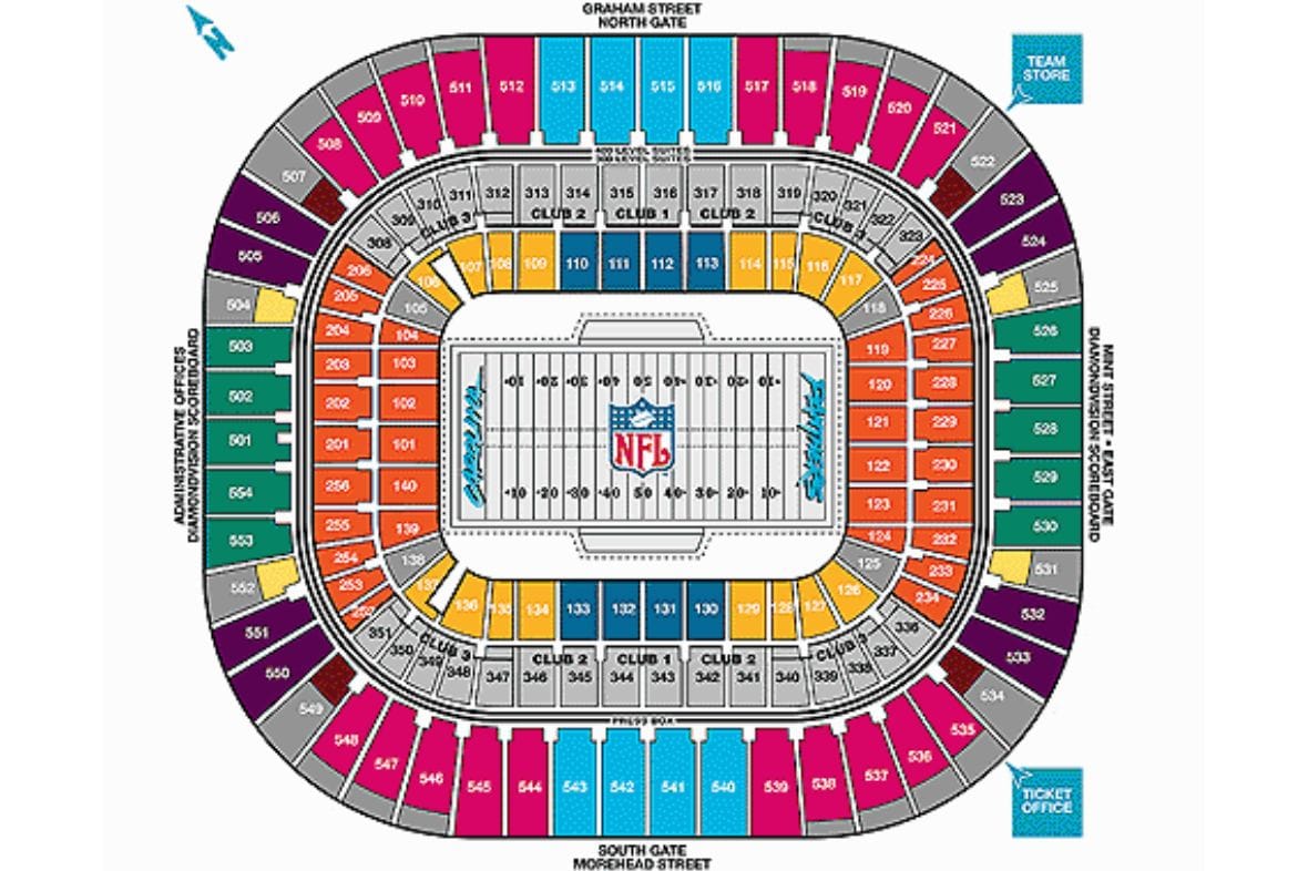 Find where is Bank of America Stadium in Charlotte NC. Learn the Bank of America Stadium capacity, view the Bank of America Stadium seating chart, & find restaurants near Bank of America Stadium.