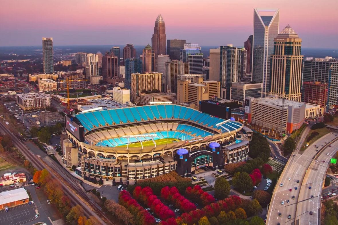 Find where is Bank of America Stadium in Charlotte NC. Learn the Bank of America Stadium capacity, view the Bank of America Stadium seating chart, & find restaurants near Bank of America Stadium.
